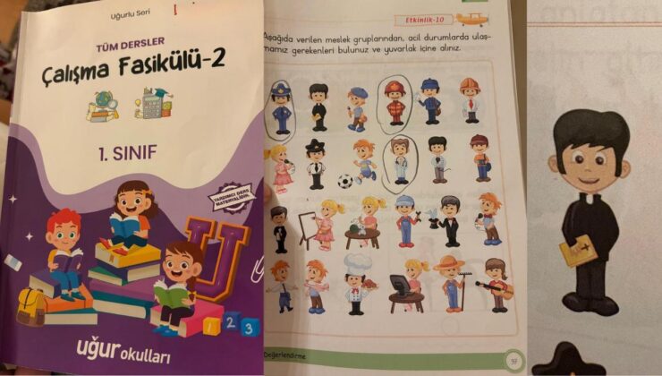 Uğur Okulları Ders Kitabındaki Papaz Figürü Tepki Çekti !